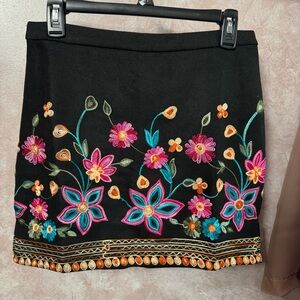Hayden Embroidered Mini Skirt NWT